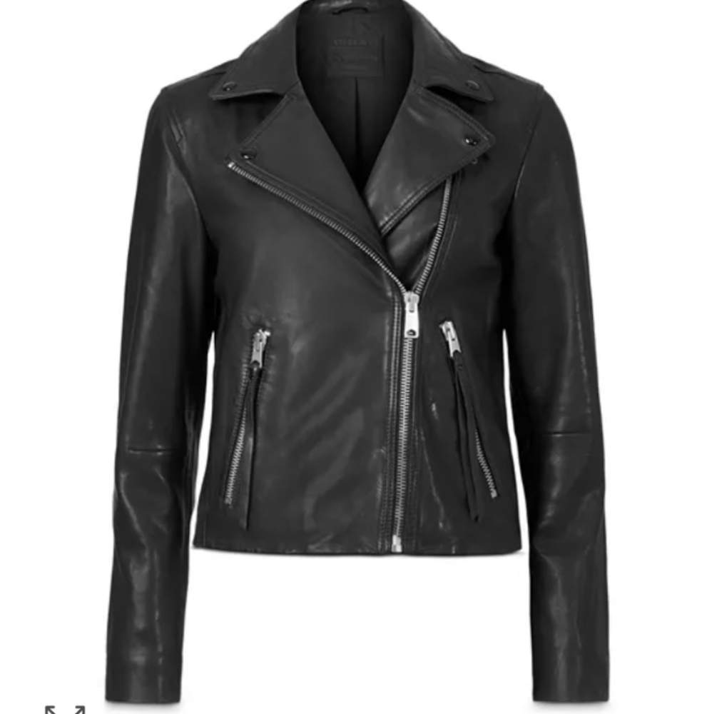 NWOT ALL SAINTS DALBY LEATHER BIKER JACKET 2 Small